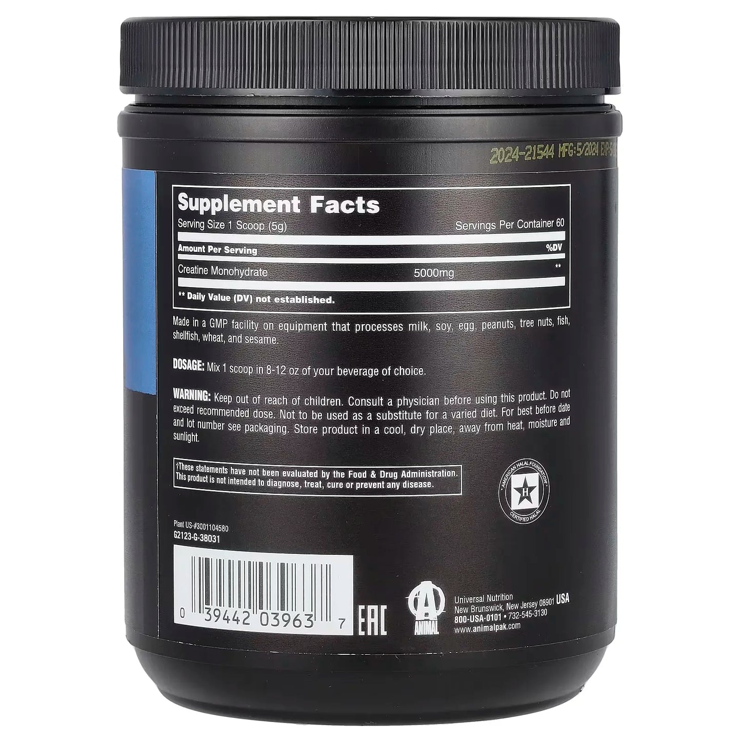 Creatina Monohidratada Universal Nutrition 300 g | 100% Pure Micronized